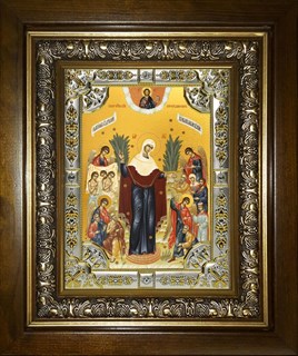Икона Всех скорбящих Радость, икона Божией Матери, в киоте 24х30 см 27915