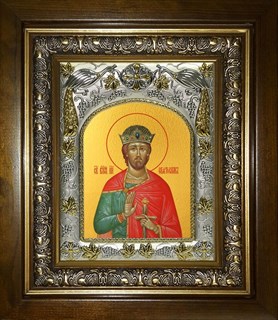 Икона Святослав Святой князь Юрьевский Владимирский, в киоте 20х24 см 27927