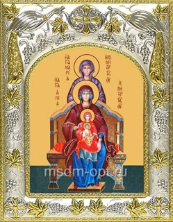 Икона Богородица со сродницами, праведными Анной и Марией, 14х18 см 27948