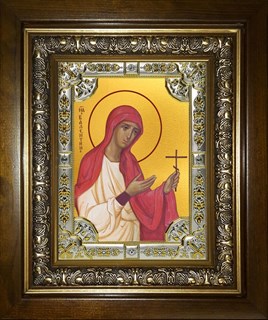 Икона Валентина Кесарийская мученица, в киоте 24х30 см 27968
