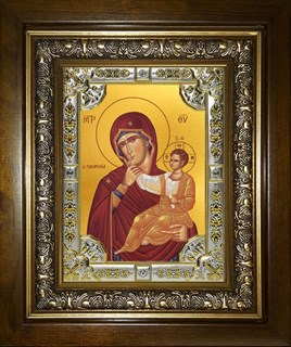 Икона Ватопедская икона Божией Матери, в киоте 24х30 см 28076