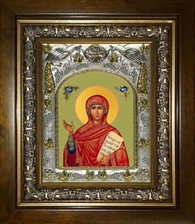 Икона Анна Пророчица, 14х18 см, в деревянном киоте 20х24 см 28096