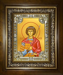 Икона Георгий Победоносец великомученик, в киоте 24х30 см 28134