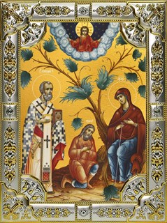 Икона Беседная икона Божией Матери, 18х24см, со стразами 28139