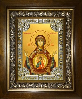 Икона Знамение, икона Божией Матери, в киоте 24х30 см 28144