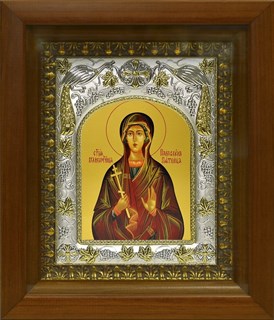 Икона Параскева Пятница мученица, 14х18 см, в деревянном киоте 20х24 см 28193