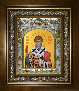 Икона Спиридон Тримифунтский святитель, в киоте 20х24 см 28240