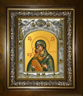 Икона Владимирская икона Божией Матери, в киоте 20х24 см 28249