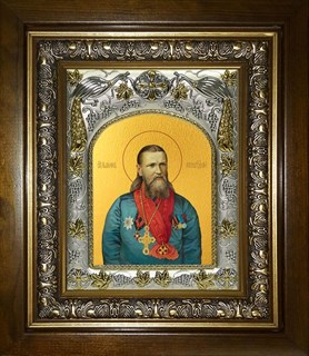 Икона Иоанн (Иван) Кронштадтский праведный чудотворец, в киоте 20х24 см 28263