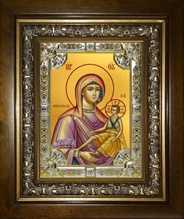 Икона Кипрская икона Божией Матери, в киоте 24х30 см 28319