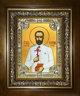 Икона Евгений (Боткин) врач, мученик, в киоте 24х30 см 28327