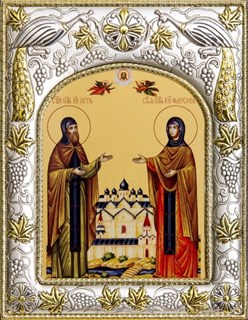 Икона Петр и Феврония святые благоверные князья, 14х18 см 28331