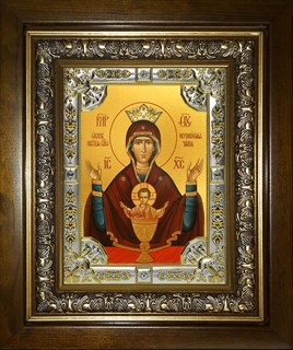Икона Неупиваемая чаша, икона Божией Матери, в киоте 24х30 см 28358