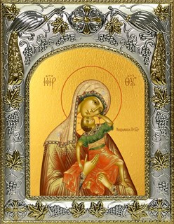 Икона Акидимская икона Божией Матери (Взыграние младенца), 14х18 см 28370