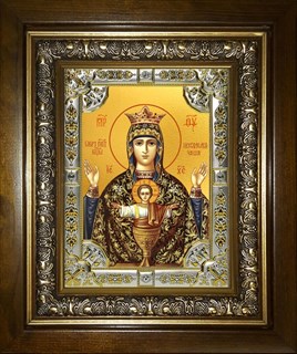 Икона Неупиваемая чаша, икона Божией Матери, в киоте 24х30см 28375