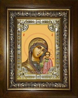 Икона Казанская икона Божией Матери, в киоте 24х30 см 28385