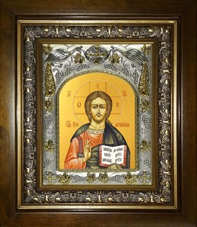 Икона Господь Вседержитель, в киоте 20х24 см 28443