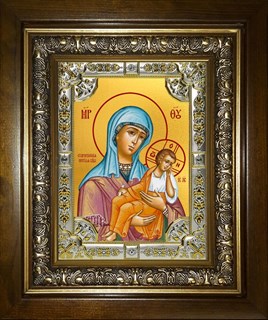 Икона Старорусская икона Божией Матери, в киоте 24х30 см 28490