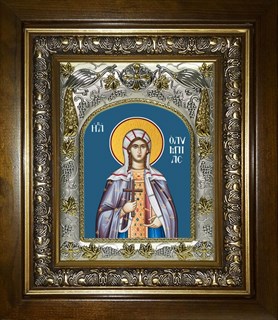 Икона Олимпиада Константинопольская диаконисса, в киоте 20х24 см 28502