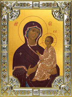 Икона Тихвинская икона Божией Матери, 18х24 см, со стразами 28539