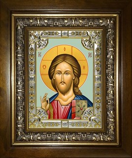 Икона Господь Вседержитель, в киоте 24х30 см 28540