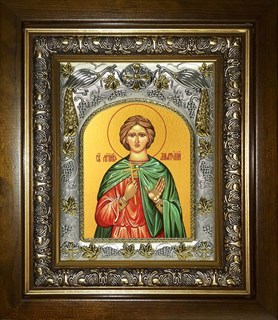 Икона Анатолий Никомедийский мученик, киоте 20х24 см 28549