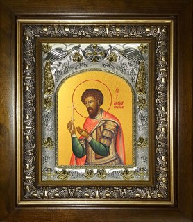 Икона Феодор (Фёдор) Стратилат великомученик, в киоте 20х24 см 28559