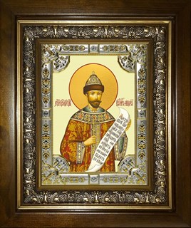 Икона Николай (Романов)II император, страстотерпец, в киоте 24х30 см 28579