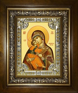 Икона Владимирская икона Божией Матери, в киоте 24х30 см 28583