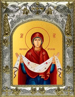 Икона Покров, икона Божией Матери, 14х18 см 28589