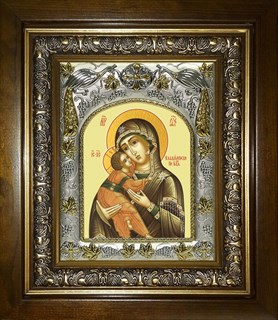 Икона Владимирская икона Божией Матери, в киоте 20х24 см 28591