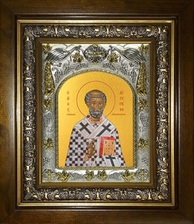 Икона Августин блаженный, в киоте 20х24 см 28599