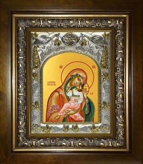 Икона Яхромская икона Божией Матери, в киоте 20х24 см 28644