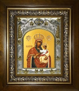 Икона Черниговская икона Божией Матери, в киоте 20х24 см 28646