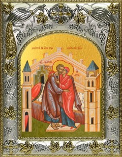 Икона Зачатие святой Анны, егда зачат святую Богородицу, 14х18 см 28647