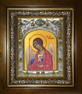 Икона Михаил архангел, в киоте 20х24 см 28648