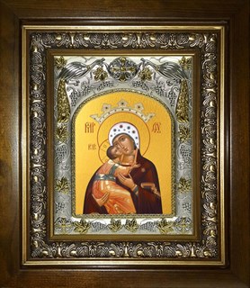 Икона Владимирская икона Божией Матери, в киоте 20х24 см 28649