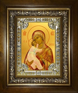 Икона Владимирская икона Божией Матери, в киоте 24х30 см 28650