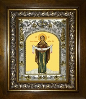 Икона Покров, икона Божией Матери, в киоте 20х24 см 28711