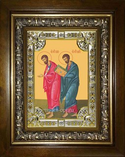 Икона Лука и Марк апостолы, в киоте 24х30 см 28714