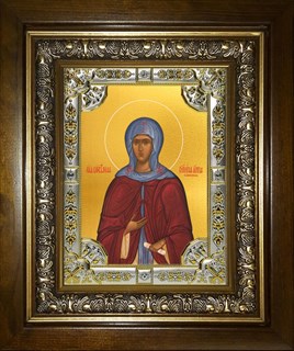Икона Анна Кашинская благоверная великая княгиня, в киоте 24х30 см 28716