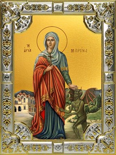 Икона Марина великомученица, 18х24 см, со стразами 28721