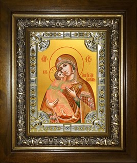 Икона Владимирская икона Божией Матери, в киоте 24х30 см 28724