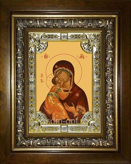 Икона Владимирская икона Божией Матери, в киоте 24х30 см 28734