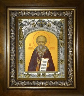 Икона Савва Освященный преподобный, в киоте 20х24 см 28741