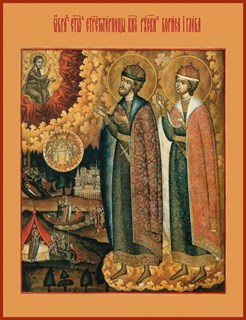 Икона Борис и Глеб благоверные князья-страстотерпцы 28754