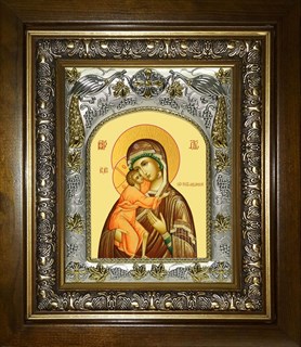 Икона Феодоровская(Федоровская) икона Божией Матери, в киоте 20х24 см 28780