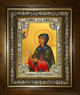Икона Евфросиния (Евдокия) Суздальская благоверная княгиня, преподобная, в киоте 24х30 см 28786