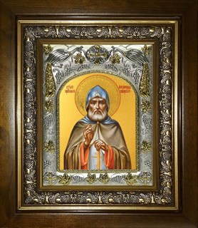 Икона Александр Свирский преподобный, в киоте 20х24 см 28818