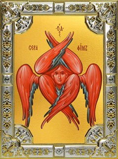 Икона Серафим Шестикрылый, 18х24 см со стразами 28865
